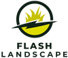 Flash Landscape brand logo symbolizing quality landscaping, irrigation, and turf installation