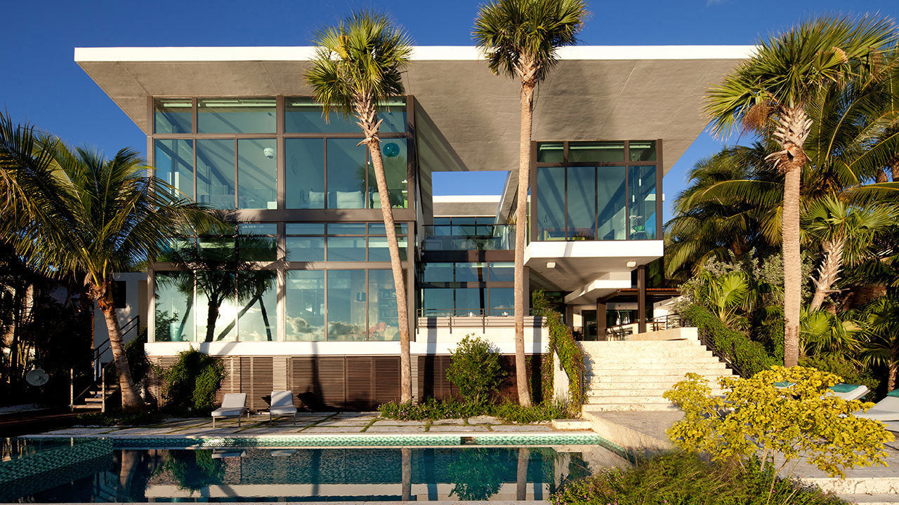 Custom plant layout designed and installed for a modern Miami home
