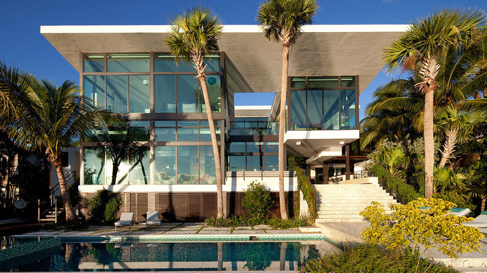 Custom plant layout designed and installed for a modern Miami home
