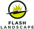 Flash Landscape brand logo symbolizing quality landscaping, irrigation, and turf installation