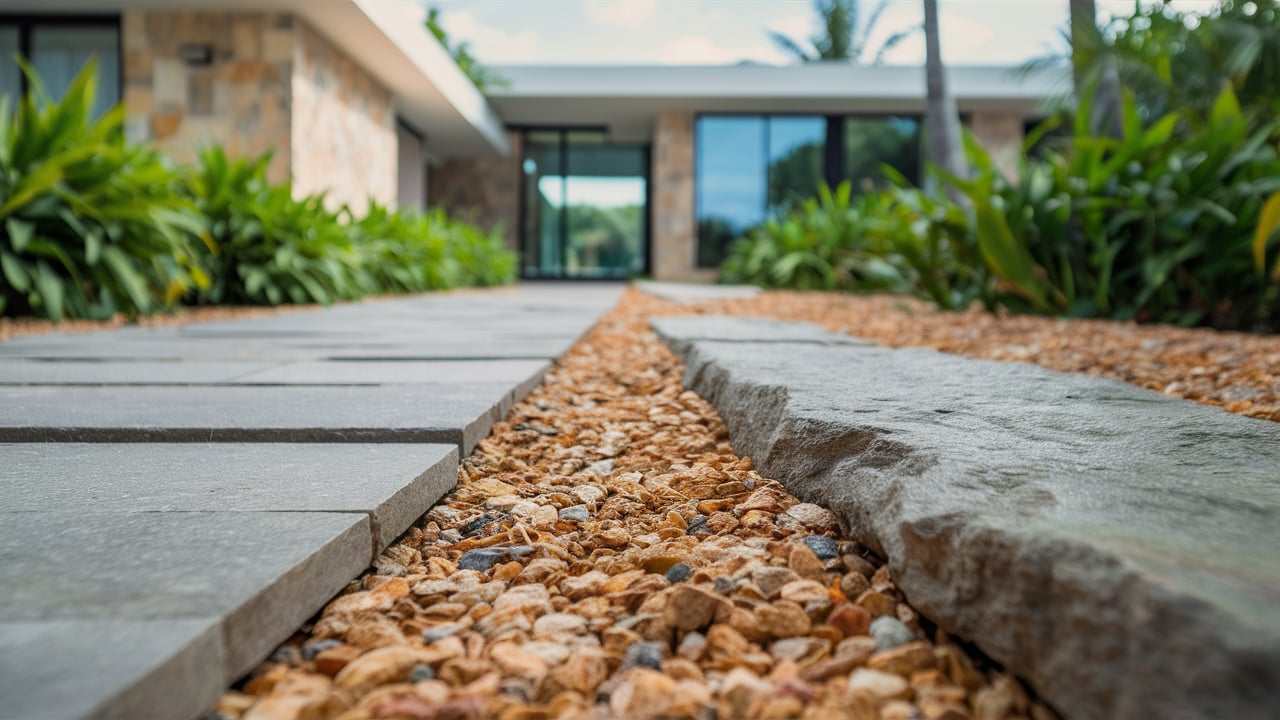 Professional hardscaping services including stone and paver features in Miami, Florida