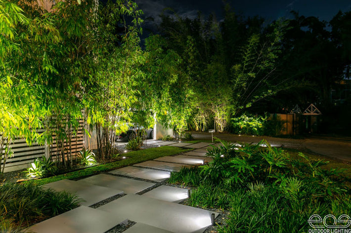  Landscape lighting design consultation in progress at a Miami residential property