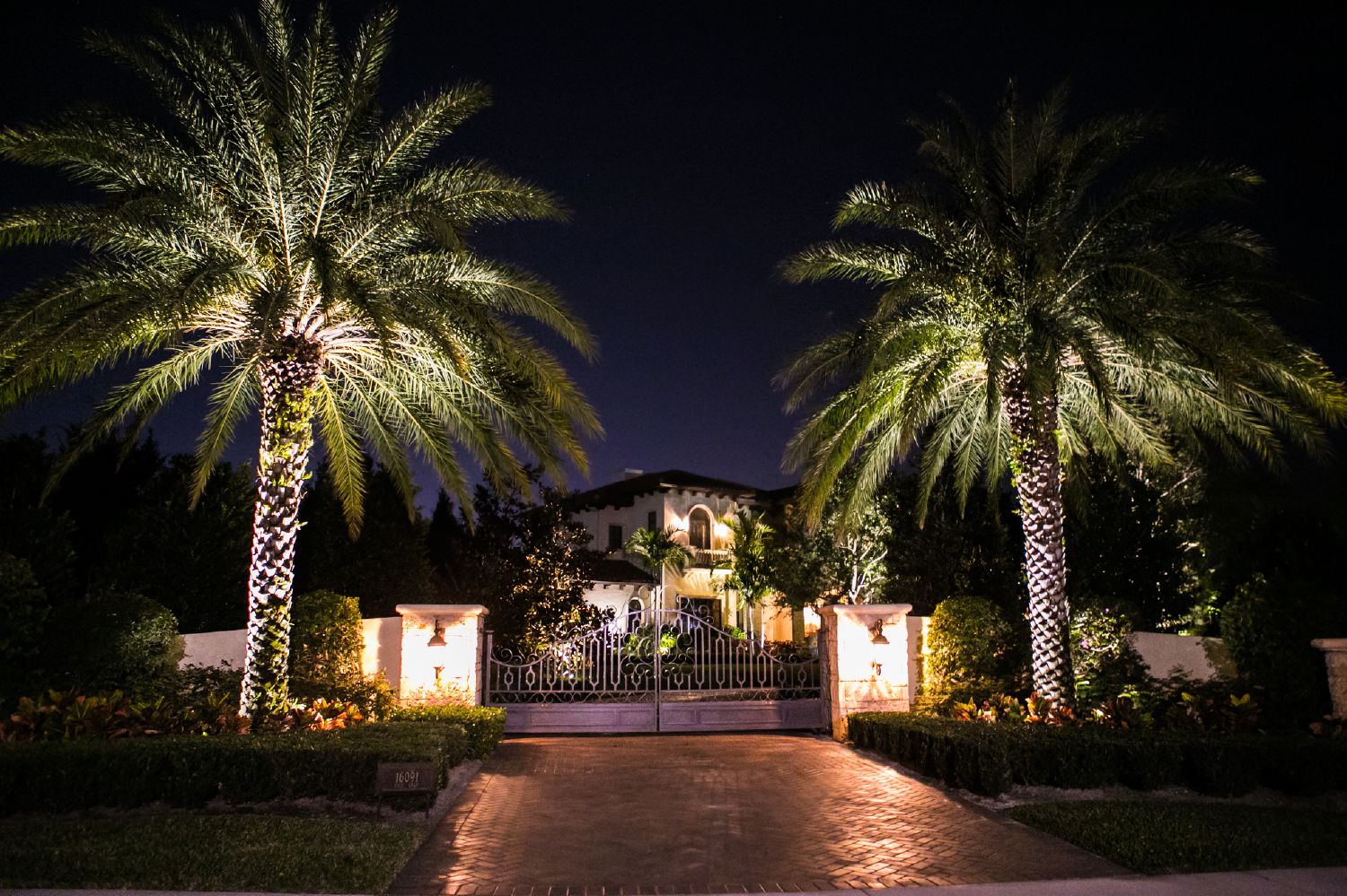 Residential landscape lighting system designed and installed in Miami, Florida